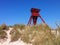 Seamark in sand dunes