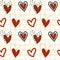 Seamess pattern with cute hearts. Valentine`s day symbol