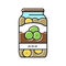 seaming olive in bottle color icon vector illustration