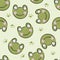 Seamles pattern with cute frog