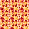 Seamles vitrage stained-glass pattern in hot colors of yellow,