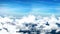 Seamless 3d animation of aerial view of cloudy blue sky with clouds with camera moving in skyscape background in 4k loop