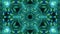 Seamless 3d rendering motion graphics background with turquoise and blue lights and mandala patterns