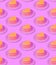 Seamless 3d rendern isometric pattern.  Minimal design. biscuit on a plate. Sweet candy shop, Valentine`s Day, birthday party