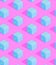 Seamless 3d rendern isometric pattern.  Minimal design. Creative blue dice in pink space