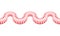 Seamless 3D Striped Pipe Pattern with Wave effect. Red Striped Endless Snake Pattern as a Divider for Website Design.