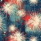 Seamless 4th of July independence day fireworks pattern in traditional red, white and blue colors. Modern usa stylish