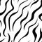 Seamless abstract animal zebra pattern. Vector texture, white background with black waves. Zebra print, striped pattern