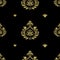 Seamless abstract black and gold classic pattern