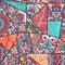 Seamless abstract colorful patchwork pattern.