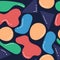 Seamless abstract colourful pattern with wavy shapes