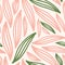 Seamless Abstract Delicate Leaf Shapes Pattern