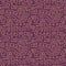 Seamless abstract ethnic pattern of lines, dots, circles, triangles, squares. Purple and brown vector illustration in doodle style