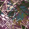 Seamless abstract exotic pattern with curved grunge lines and leaves