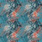 Seamless abstract exotic pattern with curved grunge lines and leaves