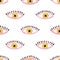 Seamless abstract eyes pattern. Vector background