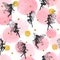 Seamless abstract fairy pattern with pink circles