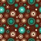 Seamless abstract floral pattern brown and blue