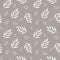 Seamless abstract floral pattern. Gray and white vector background. Leaves ornament for wrapping, wallpaper, tiles