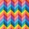 Seamless abstract geomatric pixel rainbow zigzag vector pattern