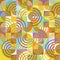 Seamless abstract geometric pattern. colorful bauhaus design of circles, and squares.