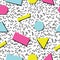 Seamless abstract geometric pattern in retro memphis style