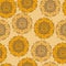 Seamless abstract hand-drawn arabic doddle pattern, yellow, and brown color