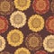 Seamless abstract hand-drawn oriental doddle pattern, brown color