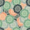 Seamless abstract hand-drawn oriental doddle pattern, pastel color