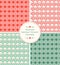 Seamless abstract holiday patterns in red and green.