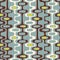 Seamless abstract mid-century modern pattern of organic oval shapes and stripes.