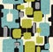 Seamless abstract mid century modern pattern. Retro design of connected overlaying rectangle shapes.