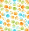 Seamless abstract original pattern with circles Dotted multicolor background