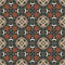 Seamless abstract ornament with madalions in medieval style. Moroccan, portuguese, tinisian motifs. Wallpaper, print for fabric