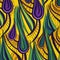seamless abstract pattern african yellow purple green background,generated with AI.