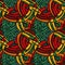 seamless abstract pattern african yellow red green background,generated with AI.