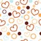 seamless abstract pattern with heart and circle, cute wallpaper on the white background for textile printing or advertising