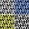 Seamless abstract Pattern with irregular Shapes in four variants