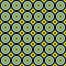 Seamless abstract pattern made by vivid circles of yellow, green