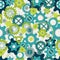 Seamless abstract pattern of pastel green gears