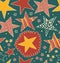 Seamless abstract pattern with stars. Starry decorative drawn background