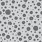 Seamless abstract speckled pattern with black shabby spots on grey background. hand drawn bubbles.