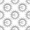 Seamless abstract vector pattern with sun with eyes. Symmetrical black and white background