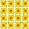 Seamless abstract vector sunflowers pattern. Flowers ornament in retro style.