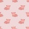 Seamless adorable pig cartoon pattern