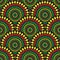 Seamless African Circles Design in reggae colors