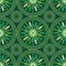Seamless African Flower Design Pattern in shades of green