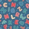 Seamless alphabet pattern.