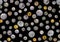 Seamless ancient coins pattern on black background