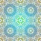 Seamless ancient style vintage ceramic tiles wall decoration digitally generated in turquoise blue and green shades
